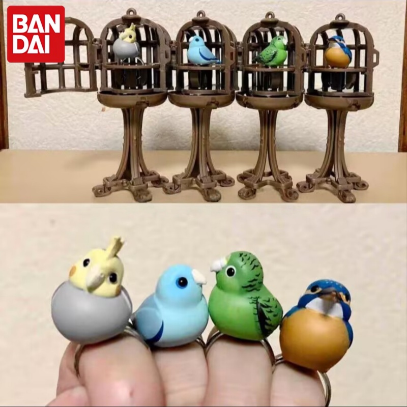 Bird Cage Parrot - Коллекционная игрушка-гашапон Bandai: кольцо с птицей
