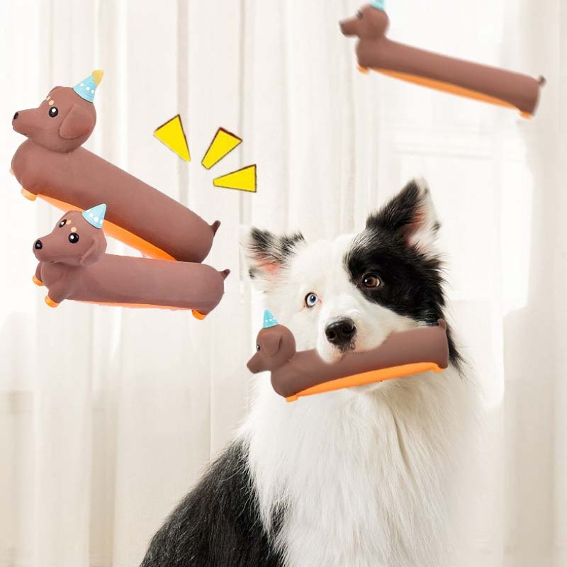 Dog Muzzle Silicone - Жевательная игрушка для собак, имитация таксы,